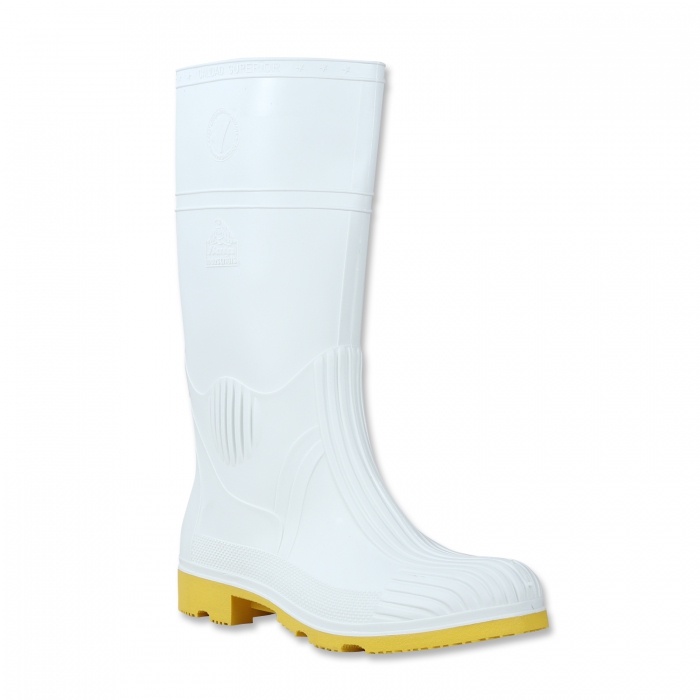 BOTA BATA CHIBOL DE PVC BLANCO SUELA AMARILLA CFORRO DE POLIESTER T5  image number null
