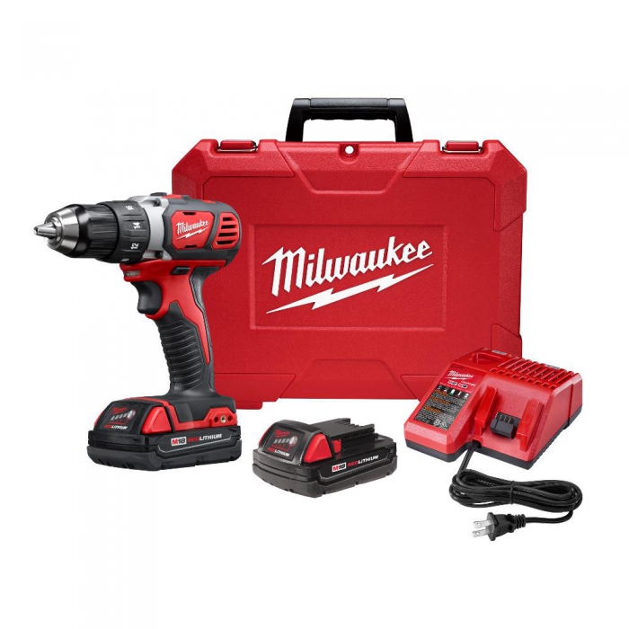 TALADRO DESTORNILLADOR MILWAUKEE 260622CT DE 12 IN M18 CON DOS BATERIAS COMPACTAS Y CARGADOR  image number null