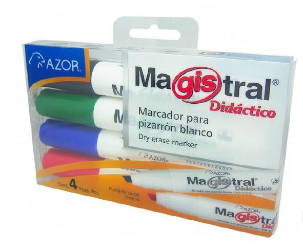 MARCADOR MAGISTRAL PPIZARRON BLANCO PAQ4  image number null