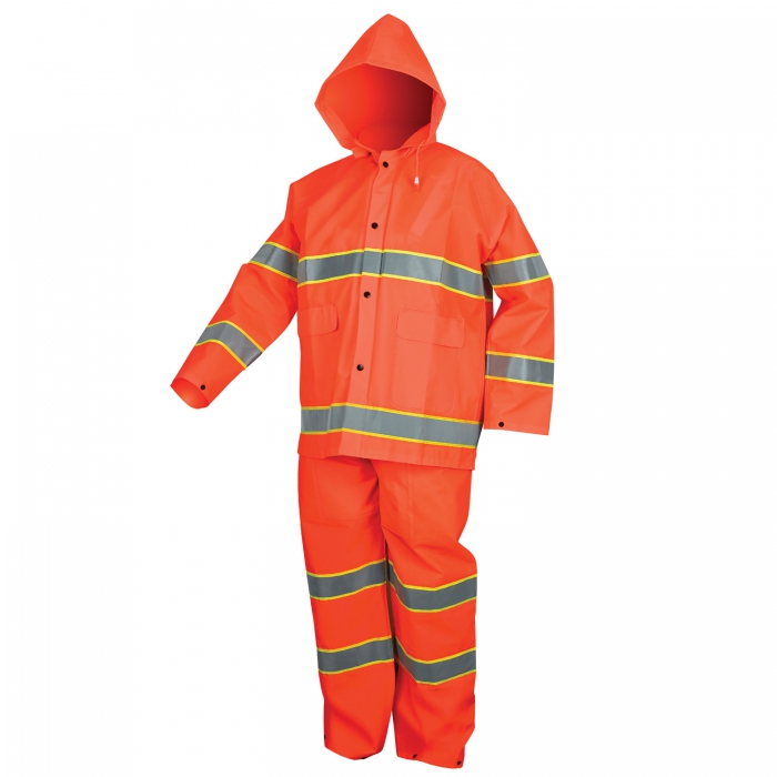 IMPERMEABLE RIVER CITY DE PVC/POLIESTER NARANJA C/3 PZAS T-L  image number null