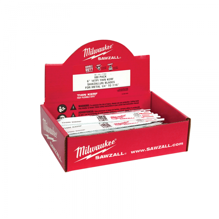 HOJA DE CORTE MILWAUKEE 48017184 18 LARGO 6IN BULK 100  image number null