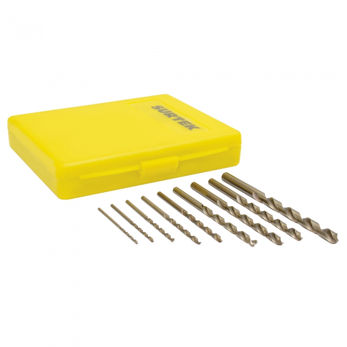 JUEGO SURTEK JBAV10 DE 10 BROCAS DE ACERO DE ALTA VELOCIDAD CON COBALTO  image number null
