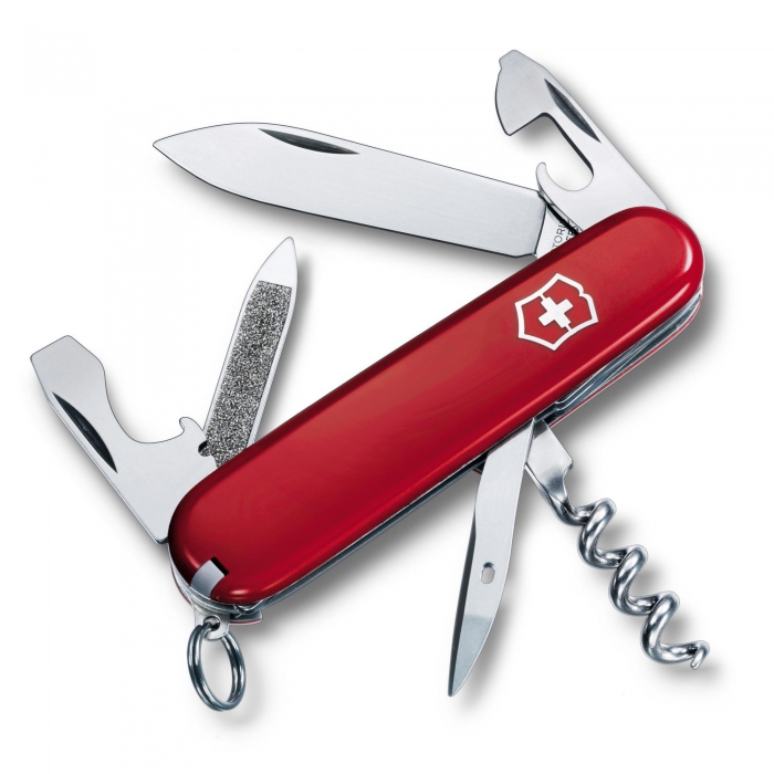 NAVAJA MEDIANA VICTORINOX DE BOLSILLO DE PLASTICO ROJO  image number null