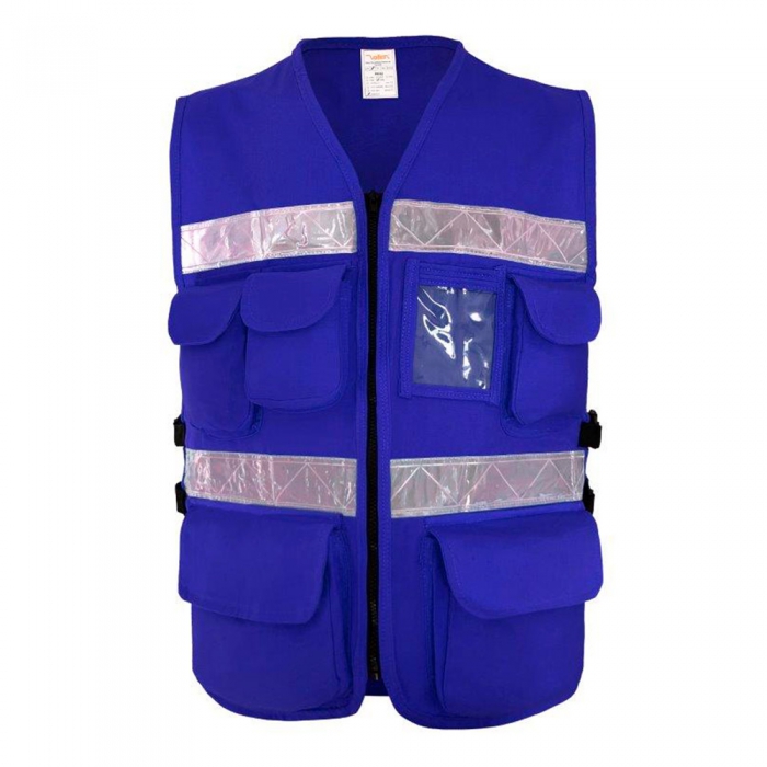 Chaleco Vallen Tipo Rescatista 100% Algodon Azul Rey 7 Bolsas TM  image number null