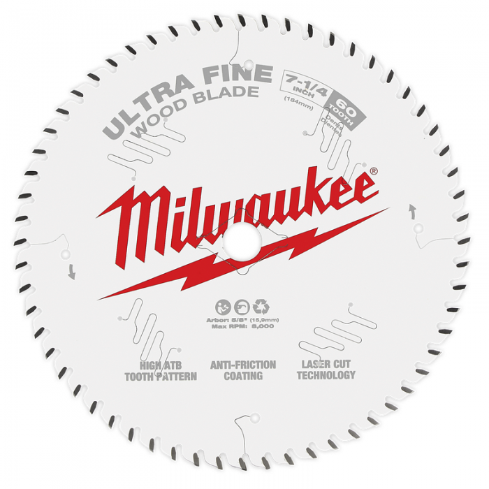 HOJAS DE CORTE MILWAUKEE 48400730 DE MADERA PARA SIERRA CIRCULAR 3 714IN 60T  image number null