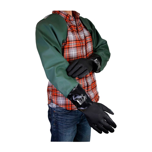 GUANTE SUPERIOR GLOVE DE PVC NEGROVERDE CMANGA AL HOMBRO FORRO DE LANA TL  image number null