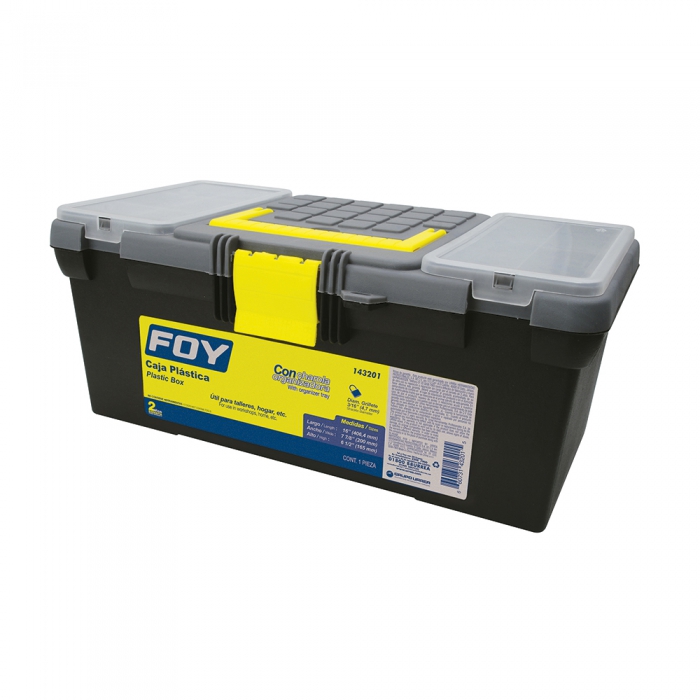 CAJA FOY 143201PORTAHERRAMIENTAS PLASTICA CON ORGANIZADORA 16IN  image number null