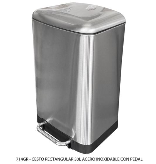 BOTE DE BASURA SABLON 714GR DE ACERO INOXIDABLE DE 30 L  image number null