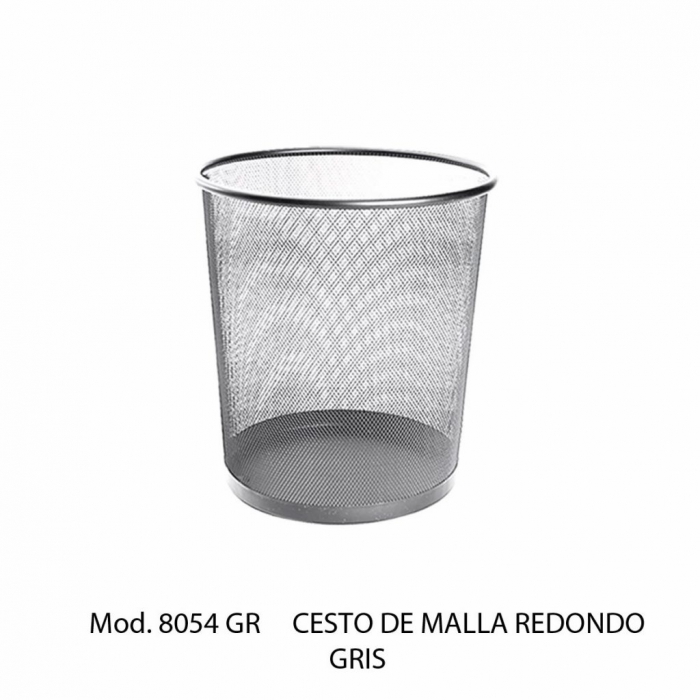 CESTO SABLON 8054GR DE MALLA REDONDO GRIS METALICO  image number null