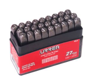 JUEGO DE LETRAS DE GOLPE URREA 42L5 DE ACERO DE 5 MM (316 IN) C27 PZAS  image number null