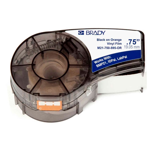 Etiqueta Brady PImpresora Bmp21 de Vinil NaranjaNegro 0.75 In X 21 Ft  image number null