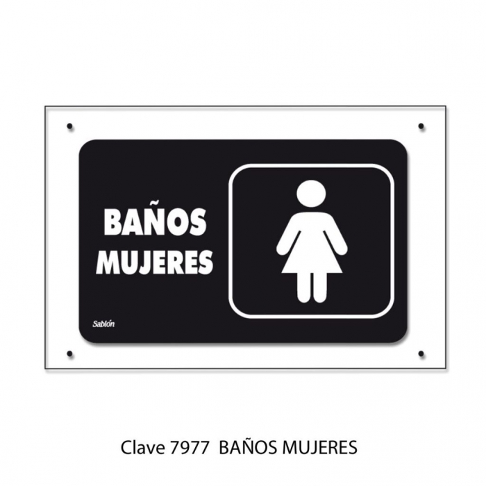 SENAL SABLON 7977 ACRIL ELITE 35X24 BAÑOS MUJERES TRANSPARENTE IMPRESOAZUL  BLANCO  image number null