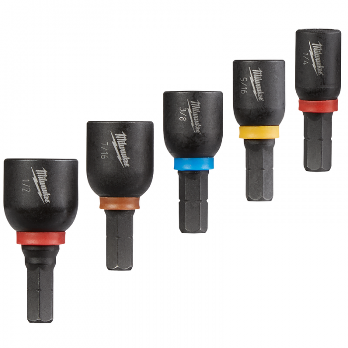 CONJUNTO DE CONDUCTOR MILWAUKEE 49664563 DE TUERCA INSERTAR IMPACTO MAGNETICO 5 PIEZAS  image number null