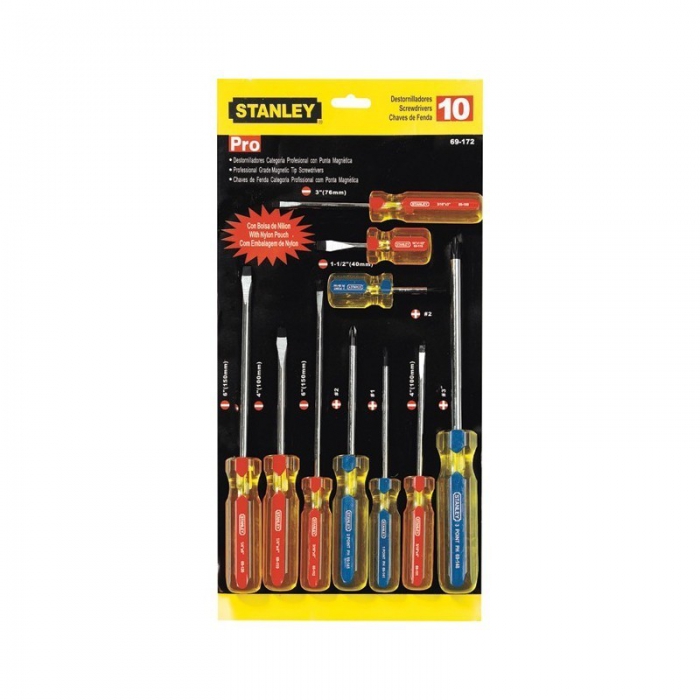 JUEGO DESARMADORES PRO STANLEY STHT69172 10 PZAS  image number null