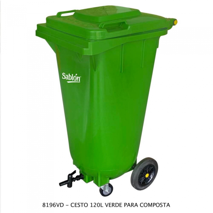 CESTO SABLON 8196VD 120L PARA DESECHOS ORGANICOS VERDE  image number null
