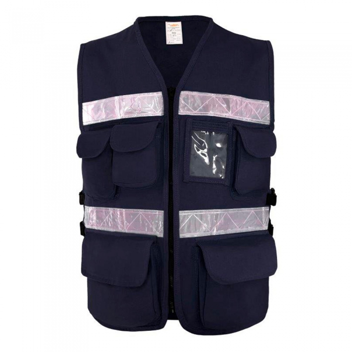 Chaleco Vallen Tipo Rescatista 100% Algodon Azul Marino 7 Bolsas TM  image number null