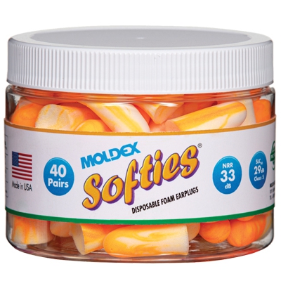 TAPON DESECHABLE MOLDEX SOFTIES DE ESPUMA NRR 33DB PQTE C40 PARES FRASCO REUTILIZABLE  image number null