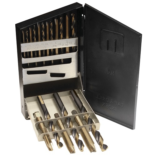 JUEGO URREA H5118MC DE 18 BROCAS Y MACHUELOS DE ACERO DE ALTA VELOCIDAD PREMIUM  image number null