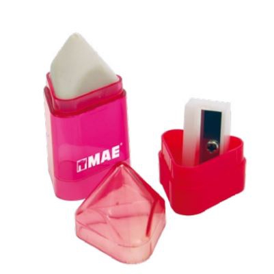 SACAPUNTAS MAE SDG1T CON DEPOSITO Y GOMA FORMA TRIANGULAR CAJA CON 24 PIEZAS  image number null