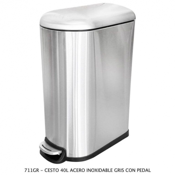 CESTO SABLON 711GR METALICO 40L GRIS CPEDAL GRIS MET&Aacute;LICO  image number null