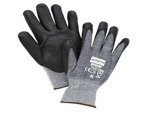 GUANTE HONEYWELL NORTHFLEX RESISTENTE A CORTE DYNEMA C/POLIURETANO NITRILO NEGRO/GRIS T-11  image number null