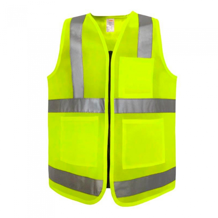 Chaleco Vallen HiVis Tipo Brigadista Amarillo Cruz Posterior C3 Bolsas TM  image number null