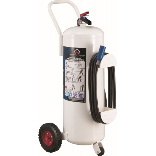 EXTINTOR MOVIL EXTINFLAM DE ACERO BLANCO DE H2O CAPACIDAD DE 50 L  image number null
