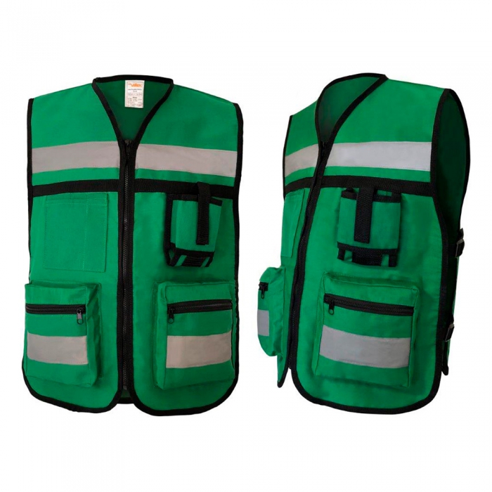 Compre su Chaleco Vallen Tipo Rescatista Verde C2 Bolsas Parte