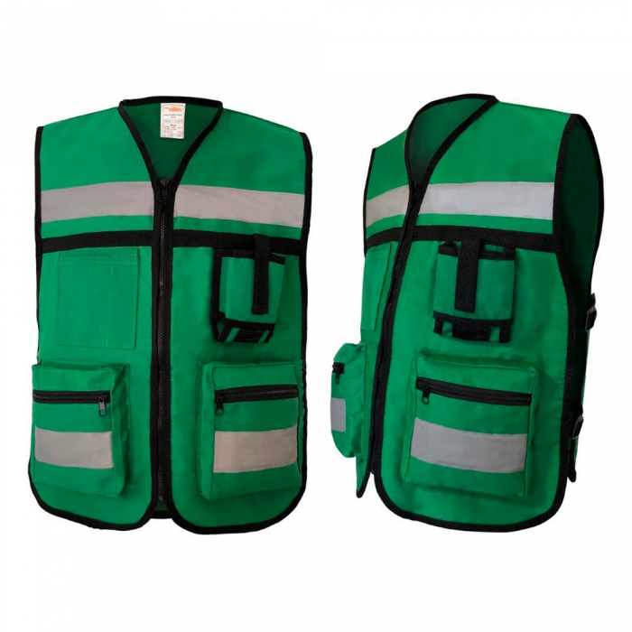 Compre su Chaleco Vallen Tipo Rescatista Verde C2 Bolsas Parte Inferior  Zipper y Reflejate TM por MXN 337.77