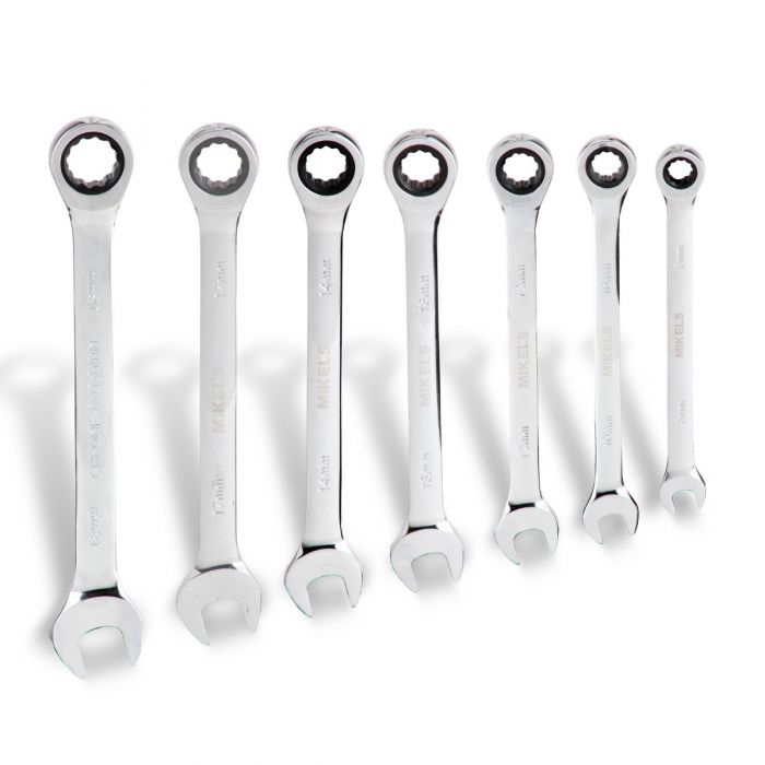 SET MIKELS SLCM7 DE LLAVES COMBINADAS CON MATRACA 7 PZS  image number null