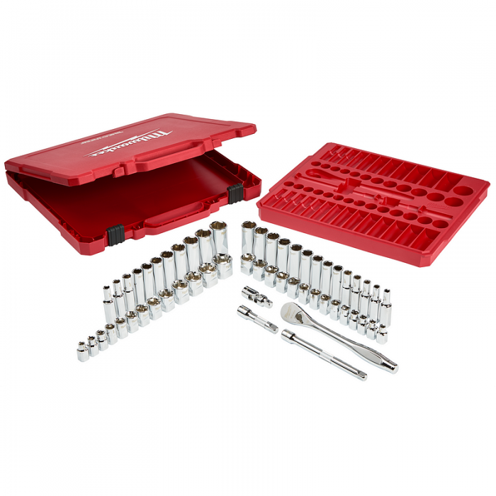 DADO MILWAUKEE 48229008 METRICOS Y SAE DE 38IN JUEGO DE 56 PIEZAS  image number null