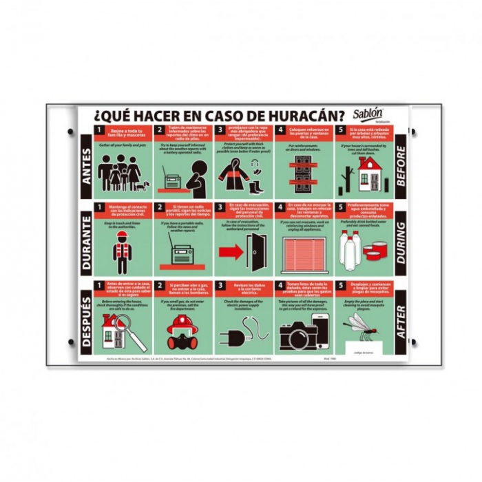 POSTER SABLON 7866 LAMINA 40X34 HURACAN BLANCO IMPRESO NEGRO  ROJO  VERDE  image number null