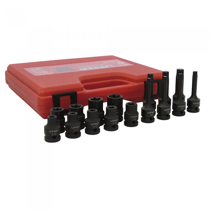 JUEGO URREA 74ET17 DE 16 DADO DE IMPACTO TORX Y H 12  image number null