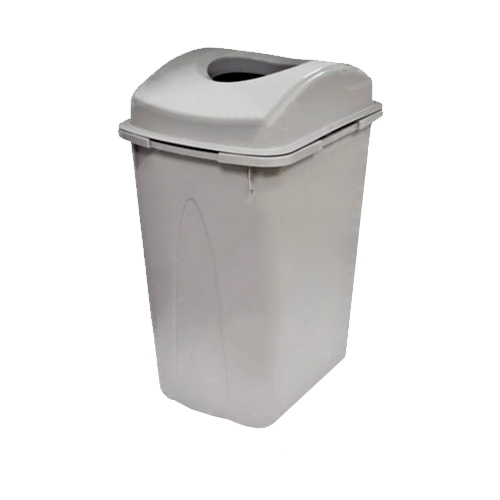 CESTO RECTANGULAR SABLON 8364GR DE PLASTICO COLOR GRIS CON TAPA ELIPTICA DE 65 LITROS  image number null