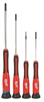 JUEGO DE 4 DESTORNILLADORES MILWAUKEE DE PRECISION COMBINADOS  image number null