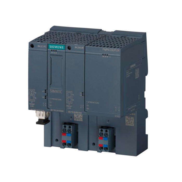 ACOPLADOR SIEMENS 6ES7158-3AD10-0XA0 SIMATIC PN/PN P/INTERCAMBIO DE DATOS ENTRE 4 CONTROLADORES TRANSFERENCIA DE PROFISAFE COMUNICACION E/S MSI MSO  image number null