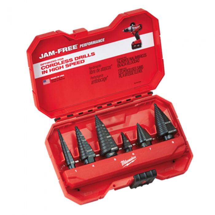JUEGO DE BROCAS MILWAUKEE 48899224 ESCALONADAS 6 PIEZAS  image number null