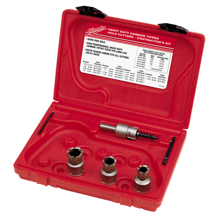 JUEGO BROCA MILWAUKEE 49228200 SIERRA CAMBIO RAPIDO CARBURO PARA LAMINA 238IN  image number null