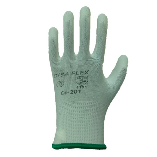 GUANTE GISA FLEX DE POLIESTER RECUBIERTO DE PU BLANCO T-6  image number null