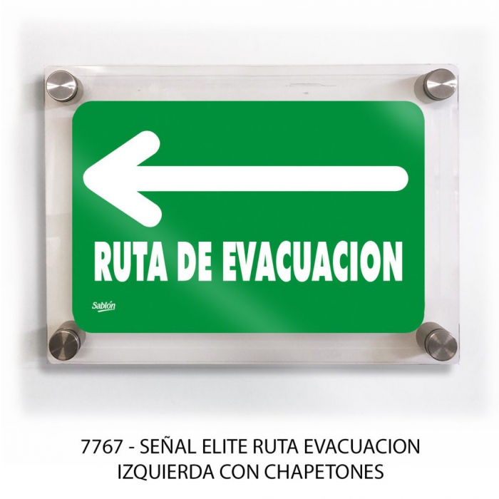 SENAL SABLON 7767 ELITE CHAPETON RUTA EVAC IZQ TRANSPARENTE IMPRESO VERDE  BLANCO  image number null