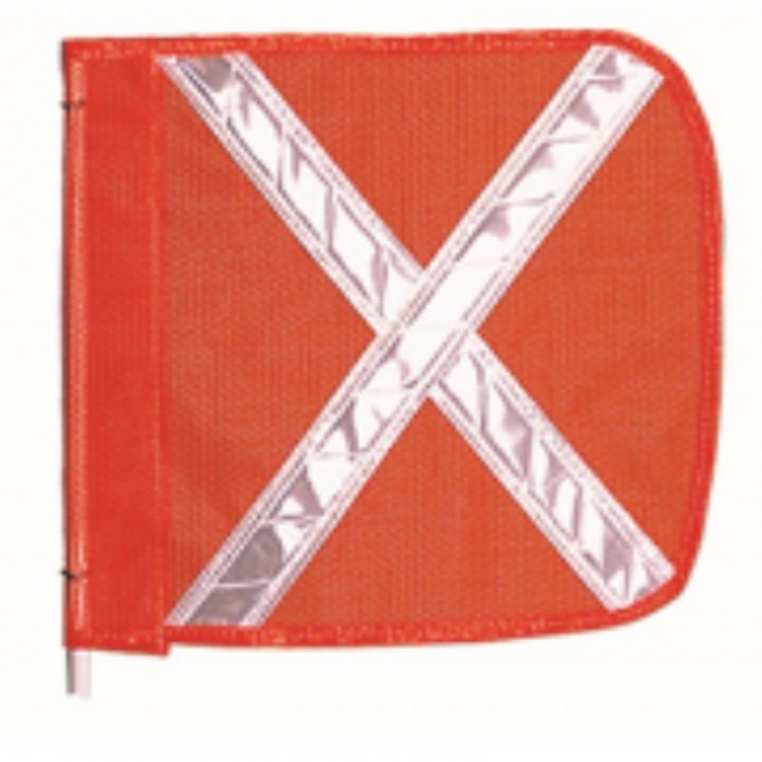 BANDERA CHECKERS DE NYLON NARANJA DE 11 X 12 IN CREFLEJANTE BLANCO  image number null