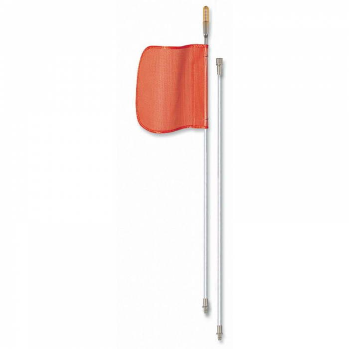 BANDERA DE ALERTA CHECKERS NARANJA DE 12 X 11 IN CLUZ DE VASTAGO FRACCIONADO DE 12 FT Y CINTA REFLEJANTE EN X  image number null