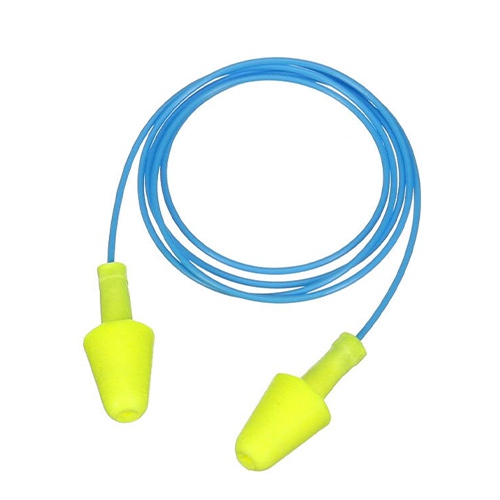 TAPON AUDITIVO 3M 3281001 EAR FLEXIBLE FIT HA 3281001 DE ESPUMA AMARILLO CON CORDON AZUL NRR 2530 DB  image number null