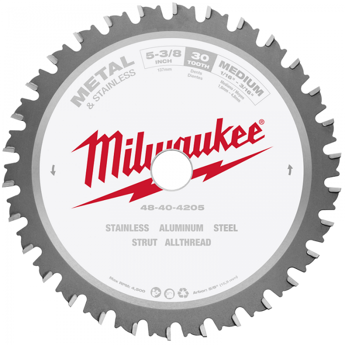 SIERRA MILWAUKEE 48404205 CIRCULAR DE 538IN 30 DPP CBD PARA METALES FERROSOS E INOXIDABLES  image number null