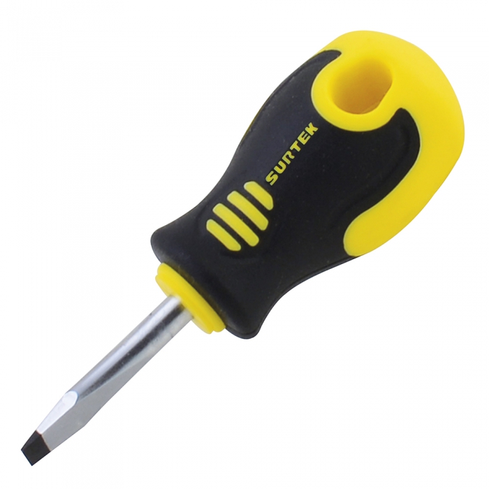 DESTORNILLADOR SURTEK D252 BIMATERIAL TROMPO BARRA REDONDA PUNTA PLANA 14 IN X 112 IN  image number null