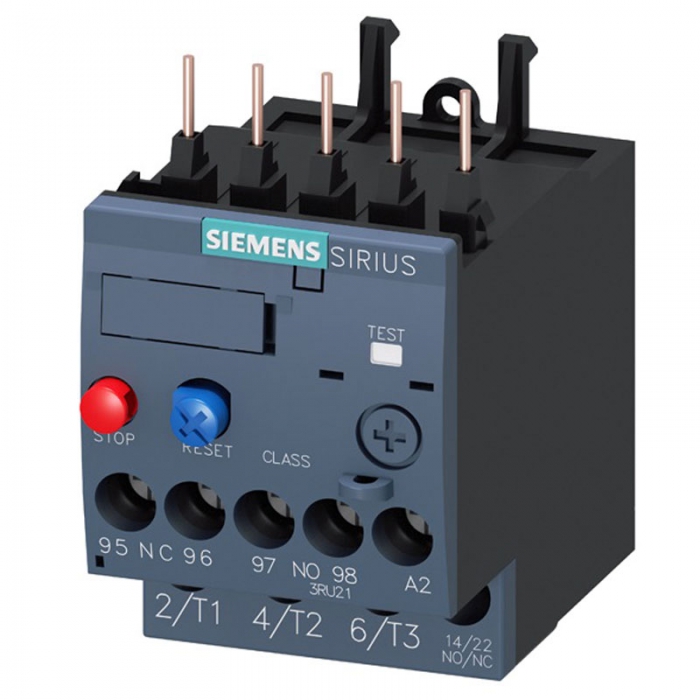 RELE SIEMENS 3RU21161AB0 DE SOBRECARGA 1.1 A 1.6 A TERMICO PARA PROTECCION DE MOTORES TAMAÑO S00  image number null