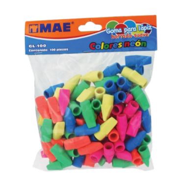 GOMA MAE GL100 PARA LAPIZ TIPO CAPUCHÓN. BOLSA CON 100 PIEZAS.  image number null