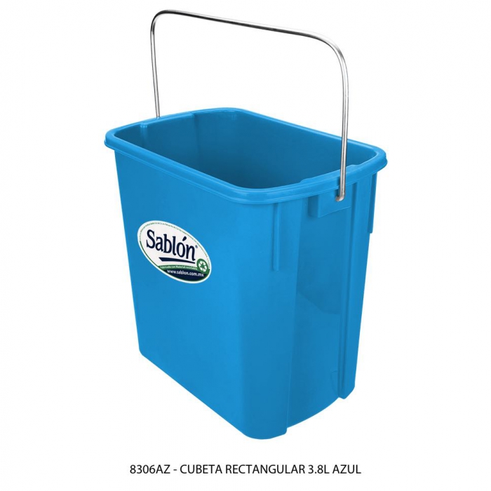 CUBETA SABLON 8306AZ RECTANGULAR 3.8L AZUL  image number null