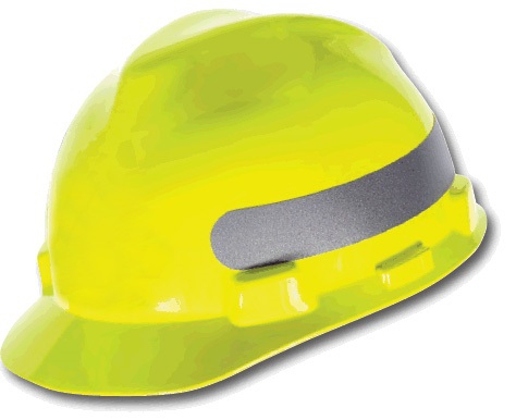 CASCO TIPO CACHUCHA MSA VGARD AMARILLO HIVIZ SUSPENSION ONETOUCH CCINTA REFLEJANTE  image number null