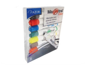 MARCADOR AZOR MAGISTRAL CLASICO 301.83478 ESTUCHE C8 COLORES SURTIDOS  image number null